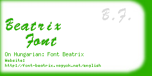 beatrix font business card